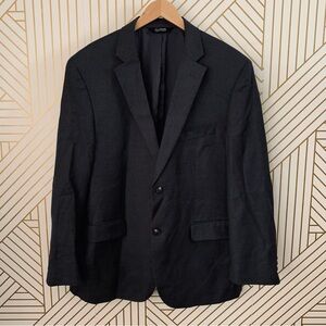 Jos A Bank Tailored Fit Travelers Wool Blazer 43R regular charcoal gray 2 Button